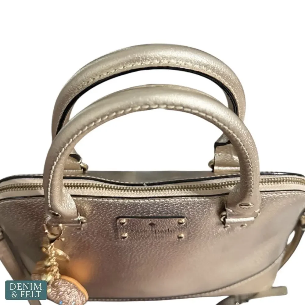 Kate Spade‎ Wellesley Rachelle Metallic Rose Gold Leather Satchel Crossbody Bag